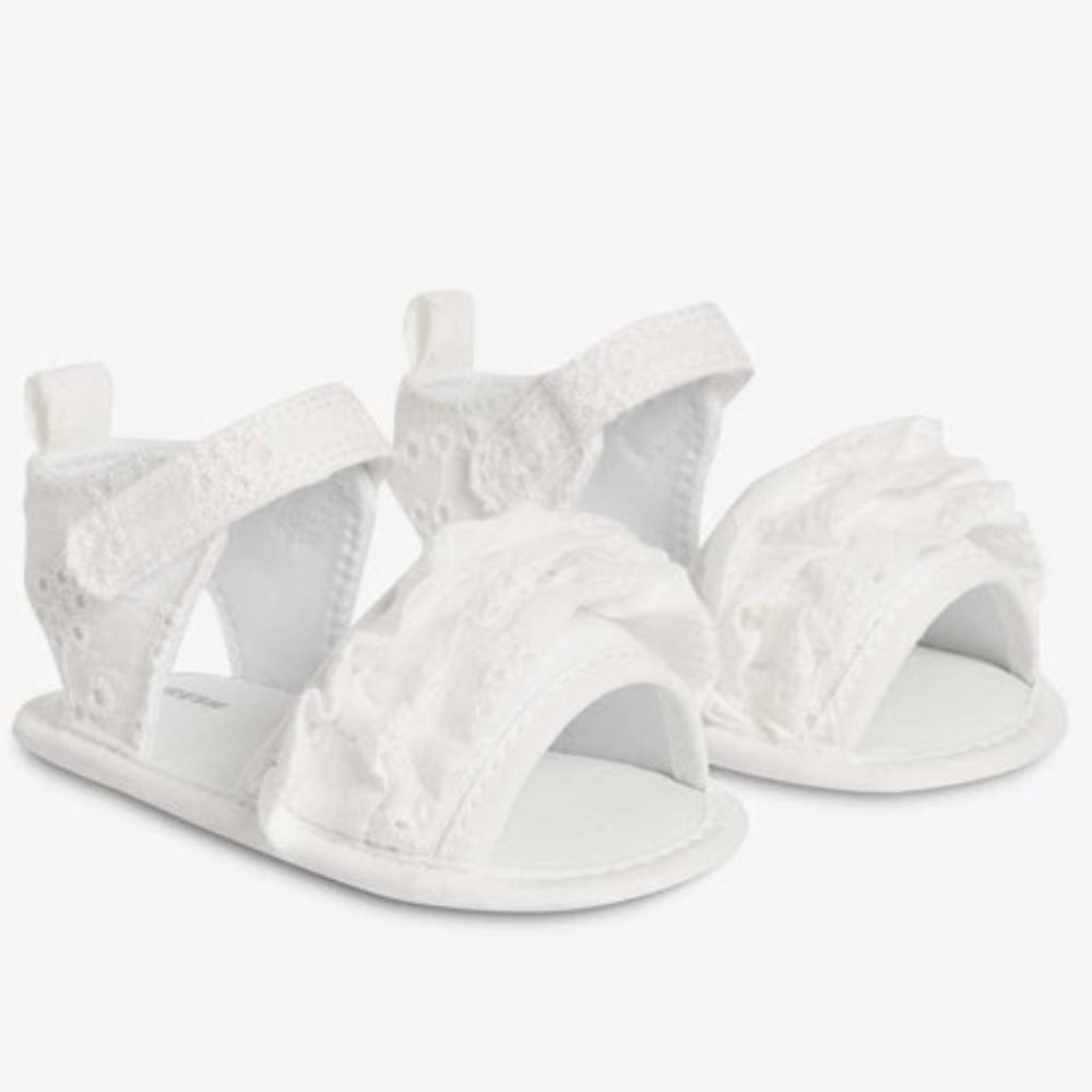 JOE FRESH Baby Girls' Ruffle Sandals in White - Size 1 NWT